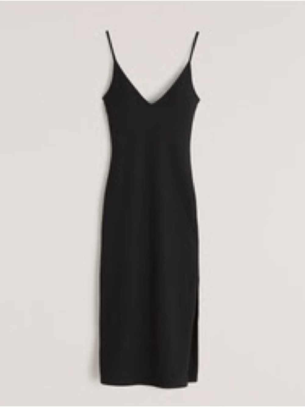 Abercrombie & Fitch Black Stretchy Midi Dress Medium Side Slit